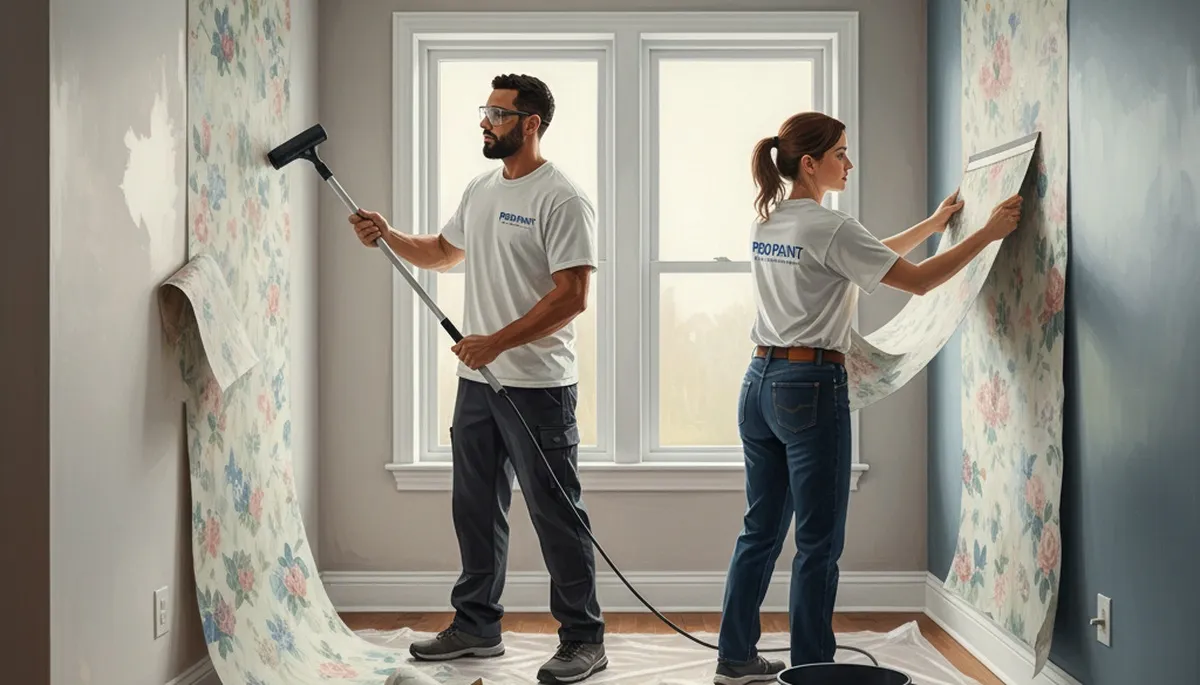 Oakland, CA painters removing wallpaper from East Bay walls for a smooth, paint-ready finish